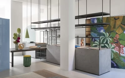 Doodesign su Corriere Living con lo sgabello Stele in una cucina di Pietro Lissoni Boffi